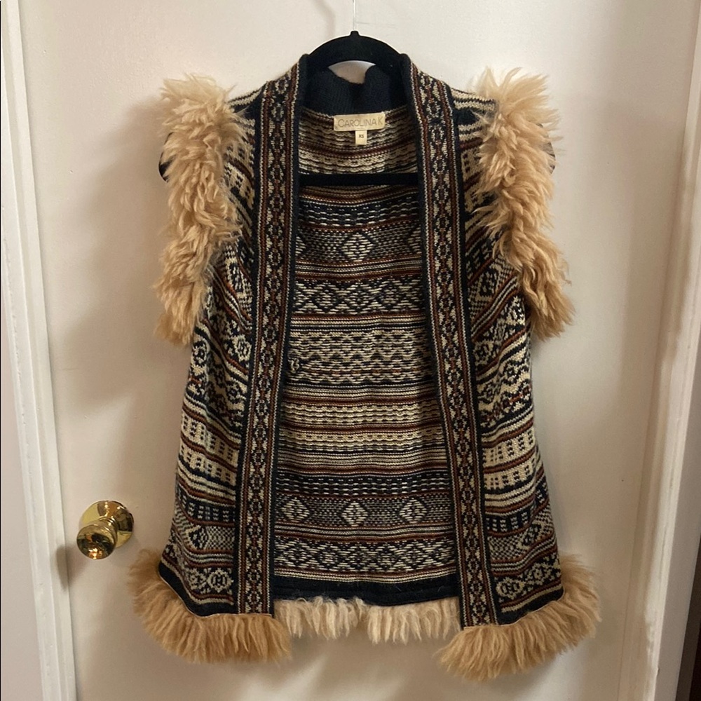 Boho Vest with Fur Trim
